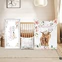Custom Crib Bedding Set for Girls Gifts Highland Cow Design Color24