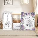 Custom Crib Bedding Set for Girls Boys Gifts Horse Floral Color09