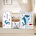 Custom Crib Bedding Set for Boys Gift Marine Animals Design Color19