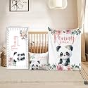Custom Crib Bedding Set for Girls Gifts Panda Floral Design Color14