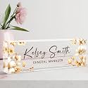 Custom Desk Name Plate Personalized, Acrylic Name Plate for Desk, Office Desk Decor for Women and Men, Employee Appreciation Gifts Office Gifts for Boss, Manager, Teacher, Nurse