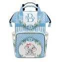 Custom Diaper Bag Backpack for Girls Boys Kids Watercolor Floral Wreath Dot Elephant Gift the Best: Spacious Waterproof Nappy Bag for Men and Women