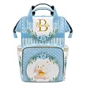 Custom Diaper Bag Backpack for Girls Boys Kids Watercolor Floral Wreath Dot Bunny Large Capacity Nappy Bag: Designed for Travel &amp; Everyday Use