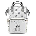 Custom Diaper Bag Backpack for Girls Boys Kids Watercolor Raccoon Star Cloud Large Capacity Nappy Bag: Designed for Travel & Everyday Use