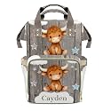 Custom Diaper Bag Backpack for Girls Boys Kids Watercolor Cow Large Capacity Nappy Bag: Designed for Travel &amp; Everyday Use