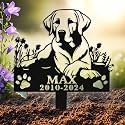 Custom Dog Grave Marker Outdoor, Personalized Metal Pet Memorial Grave