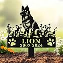 Custom Dog Grave Marker Outdoor, Personalized Metal Pet Memorial Grave