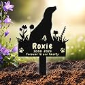 Custom Dog Grave Marker Outdoor, Personalized Metal Pet Memorial Grave