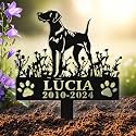 Custom Dog Grave Marker Outdoor, Personalized Metal Pet Memorial Grave