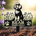 Custom Dog Grave Marker Outdoor, Personalized Metal Pet Memorial Grave