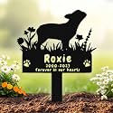 Custom Dog Grave Marker Outdoor, Personalized Metal Pet Memorial Grave