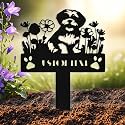 Custom Dog Grave Marker Outdoor, Personalized Metal Pet Memorial Grave