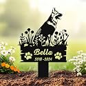 Custom Dog Grave Marker Outdoor, Personalized Metal Pet Memorial Grave