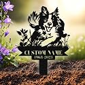 Custom Dog Grave Marker Outdoor, Personalized Metal Pet Memorial Grave