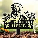 Custom Dog Grave Marker Outdoor, Personalized Metal Pet Memorial Grave