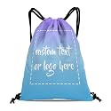 Custom Drawstring Bags with Logo Name Text Oxford Cloth Personalized Drawstring Backpack Waterpoof Customized Drawstring Pockets Cinch Sack for Gym, Outdoor, Indoor, Sports, 1 Pack