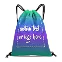 Custom Drawstring Bags with Logo Name Text Oxford Cloth Personalized Drawstring Backpack Waterpoof Customized Drawstring Pockets Cinch Sack for Gym, Outdoor, Indoor, Sports, 1 Pack