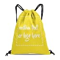 Custom Drawstring Bags with Logo Name Text Oxford Cloth Personalized Drawstring Backpack Waterpoof Customized Drawstring Pockets Cinch Sack for Gym, Outdoor, Indoor, Sports, 1 Pack