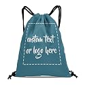 Custom Drawstring Bags with Logo Name Text Oxford Cloth Personalized Drawstring Backpack Waterpoof Customized Drawstring Pockets Cinch Sack for Gym, Outdoor, Indoor, Sports, 1 Pack