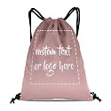 Custom Drawstring Bags with Logo Name Text Oxford Cloth Personalized Drawstring Backpack Waterpoof Customized Drawstring Pockets Cinch Sack for Gym, Outdoor, Indoor, Sports, 1 Pack