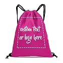 Custom Drawstring Bags with Logo Name Text Oxford Cloth Personalized Drawstring Backpack Waterpoof Customized Drawstring Pockets Cinch Sack for Gym, Outdoor, Indoor, Sports, 1 Pack