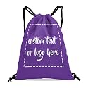 Custom Drawstring Bags with Logo Name Text Oxford Cloth Personalized Drawstring Backpack Waterpoof Customized Drawstring Pockets Cinch Sack for Gym, Outdoor, Indoor, Sports, 1 Pack