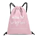 Custom Drawstring Bags with Logo Name Text Oxford Cloth Personalized Drawstring Backpack Waterpoof Customized Drawstring Pockets Cinch Sack for Gym, Outdoor, Indoor, Sports, 1 Pack