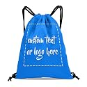 Custom Drawstring Bags with Logo Name Text Oxford Cloth Personalized Drawstring Backpack Waterpoof Customized Drawstring Pockets Cinch Sack for Gym, Outdoor, Indoor, Sports, 1 Pack