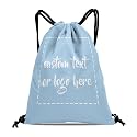 Custom Drawstring Bags with Logo Name Text Oxford Cloth Personalized Drawstring Backpack Waterpoof Customized Drawstring Pockets Cinch Sack for Gym, Outdoor, Indoor, Sports, 1 Pack