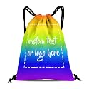 Custom Drawstring Bags with Logo Name Text Oxford Cloth Personalized Drawstring Backpack Waterpoof Customized Drawstring Pockets Cinch Sack for Gym, Outdoor, Indoor, Sports, 1 Pack