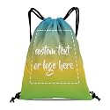 Custom Drawstring Bags with Logo Name Text Oxford Cloth Personalized Drawstring Backpack Waterpoof Customized Drawstring Pockets Cinch Sack for Gym, Outdoor, Indoor, Sports, 1 Pack