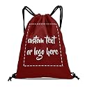 Custom Drawstring Bags with Logo Name Text Oxford Cloth Personalized Drawstring Backpack Waterpoof Customized Drawstring Pockets Cinch Sack for Gym, Outdoor, Indoor, Sports, 1 Pack