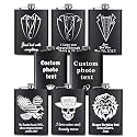 Custom Flask for Men Personalized Flask with Text and Photos, Engraved 8oz Stainless Steel Hip Flask Gift for Women, Fathers, Groomsmen or Bridesmaids (Custom Text)
