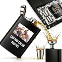 Custom Flask for Men, Photo Text Engraved 8oz Hip Flask
