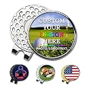 Custom Golf Ball Markers with Magnetic Hat Clip - Personalized Ball Marker Hat Clip with 1" Diameter Ball Marker Customized with Your Photo Logo Text Name