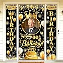 Custom Happy Birthday Banner, Personalized Birthday Banner, Happy Birthday Background Customize for Men Women Kids with Picture/Name/Age Decorations Indoor Outdoor (Style 7)