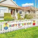 Custom Happy Birthday Banner, Personalized Birthday Banner, Happy Birthday Background Customize for Men Women Kids with Picture/Name/Age Decorations Indoor Outdoor (Style 4)