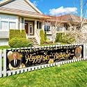 Custom Happy Birthday Banner, Personalized Birthday Banner, Happy Birthday Background Customize for Men Women Kids with Picture/Name/Age Decorations Indoor Outdoor (Style 8)