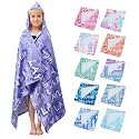 Custom Hooded Beach Towel for Kids, Purple 30x50 in Wearable Bath Wrap