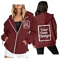 Custom Jackets Design Your Own Full Zipper Hooded Sweatshirt Custom Sweatshirt T Shirts Add Your Own Text or Picture
