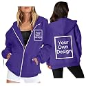 Custom Jackets Design Your Own Full Zipper Hooded Sweatshirt Custom Sweatshirt T Shirts Add Your Own Text or Picture