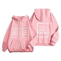 Custom Jackets Design Your Own Full Zipper Hooded Sweatshirt Custom Sweatshirt T Shirts Add Your Own Text or Picture