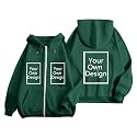 Custom Jackets Design Your Own Full Zipper Hooded Sweatshirt Custom Sweatshirt T Shirts Add Your Own Text or Picture