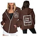Custom Jackets Design Your Own Full Zipper Hooded Sweatshirt Custom Sweatshirt T Shirts Add Your Own Text or Picture