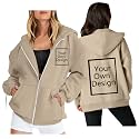 Custom Jackets Design Your Own Full Zipper Hooded Sweatshirt Custom Sweatshirt T Shirts Add Your Own Text or Picture