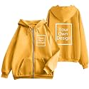Custom Jackets Design Your Own Full Zipper Hooded Sweatshirt Custom Sweatshirt T Shirts Add Your Own Text or Picture