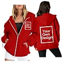 Custom Jackets Design Your Own Full Zipper Hooded Sweatshirt Custom Sweatshirt T Shirts Add Your Own Text or Picture