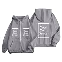 Custom Jackets Design Your Own Full Zipper Hooded Sweatshirt Custom Sweatshirt T Shirts Add Your Own Text or Picture