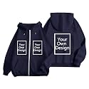 Custom Jackets Design Your Own Full Zipper Hooded Sweatshirt Custom Sweatshirt T Shirts Add Your Own Text or Picture