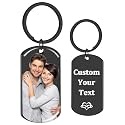 Custom Keychain with Picture Engraving Keychains Gifts for Men Women